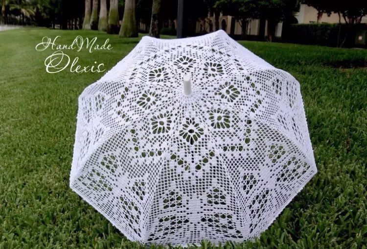一把清凉的钩针蕾丝遮阳伞谁用谁好看附10种图解教程