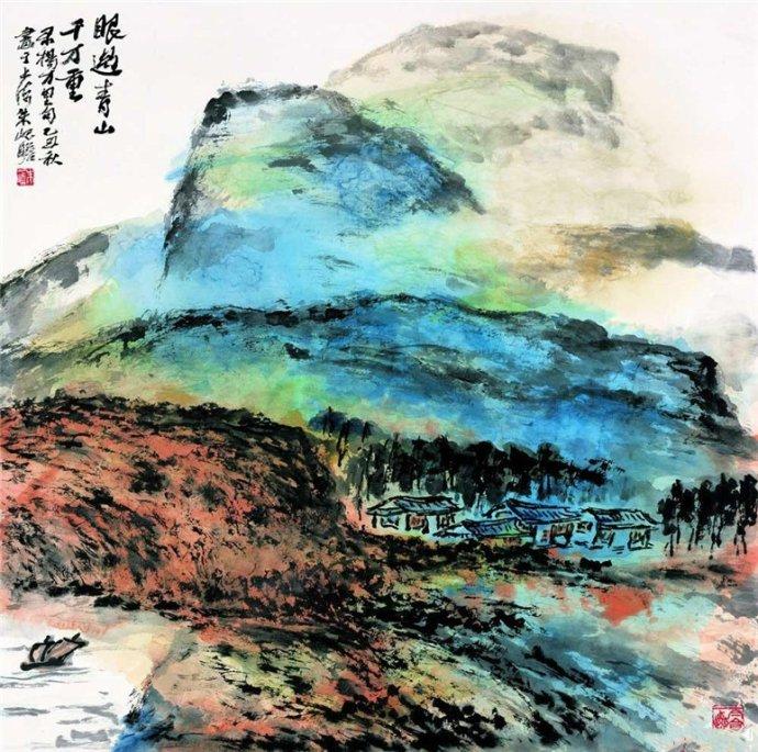 他精通中西方艺术擅画山水和花卉蔬果著名的长寿画家朱屺瞻
