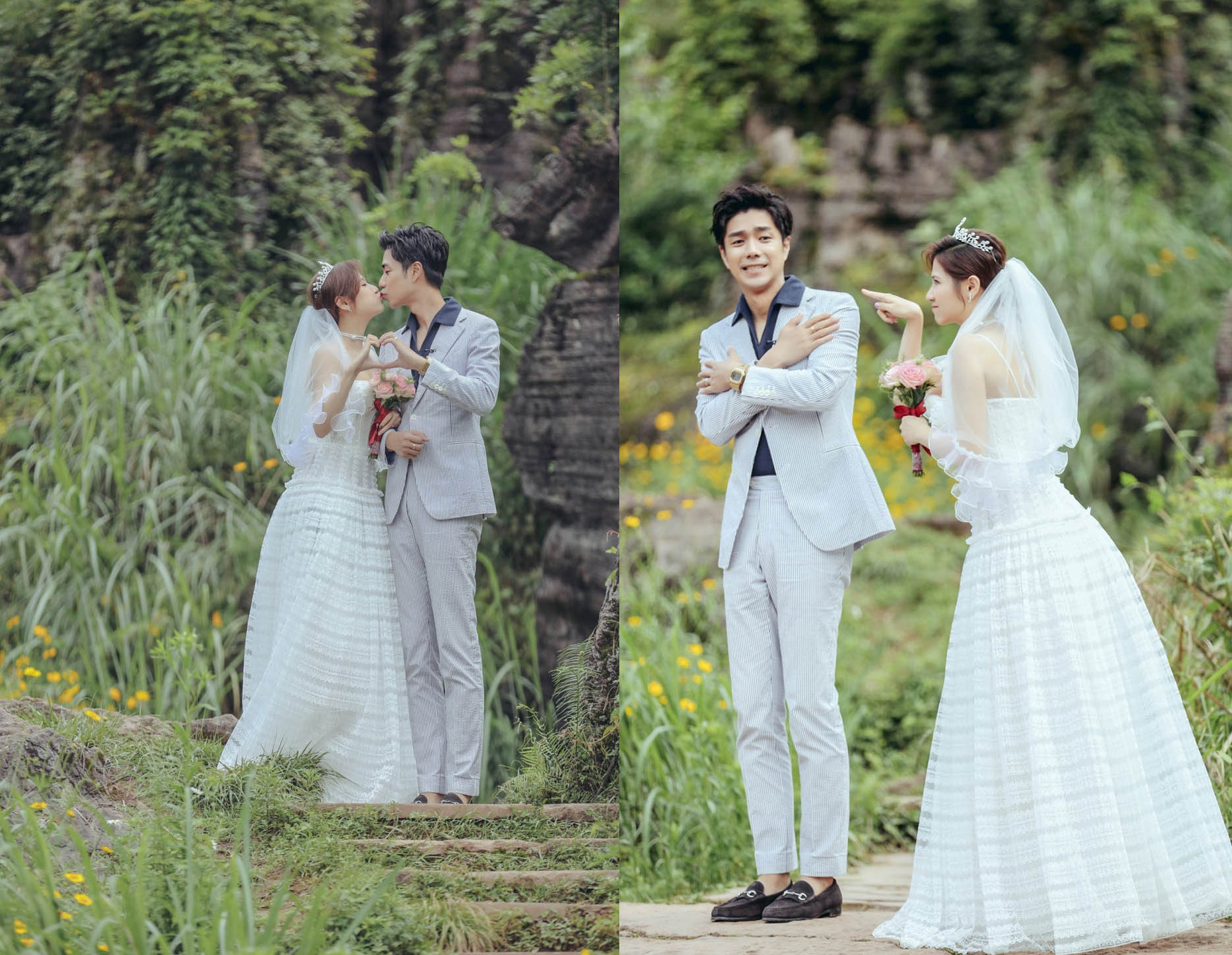 四对明星夫妻晒结婚照:张晋力气大,张伦硕很浪漫,杨烁笑掉牙