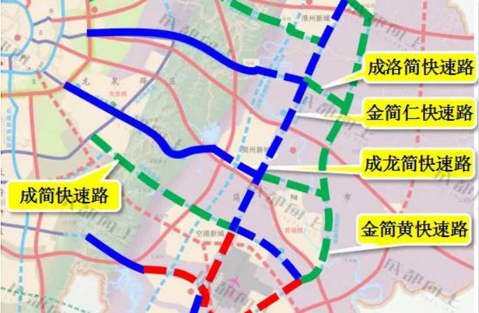 市域快速路以服务区域到达型交通为主,主线消灭红绿灯,形成