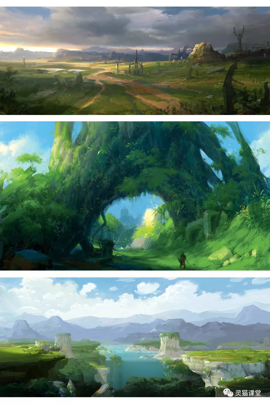 这位画师无敌的线稿创造出无敌的场景构图!