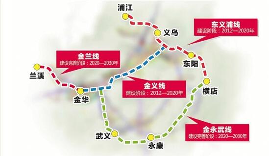 金华轻轨 线路图图片