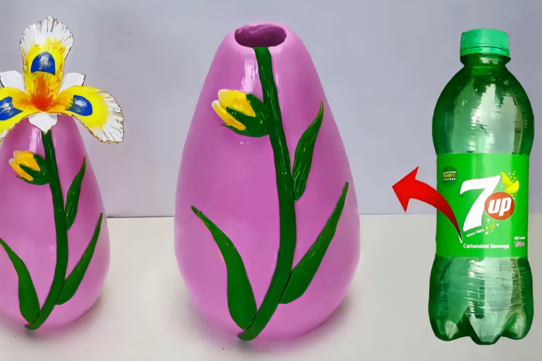 自制塑料花瓶废物利用图片