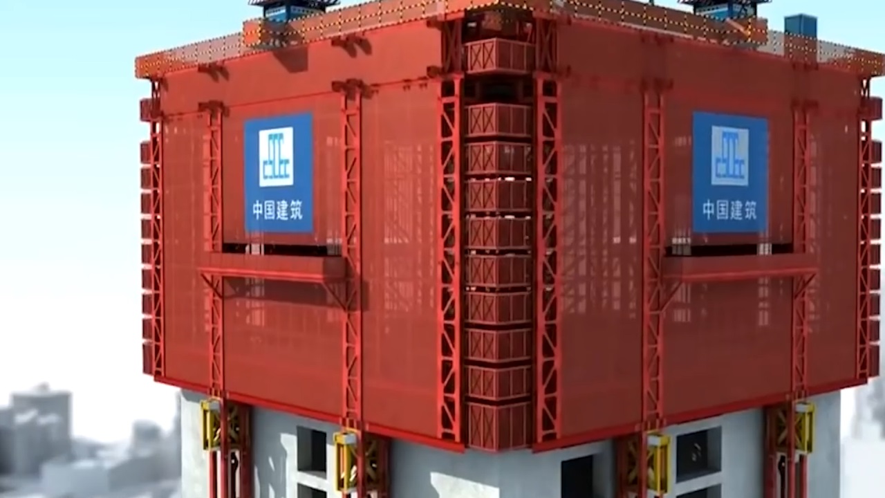 厉害了我的国中国首创空中造楼机总体的重量达到4000吨