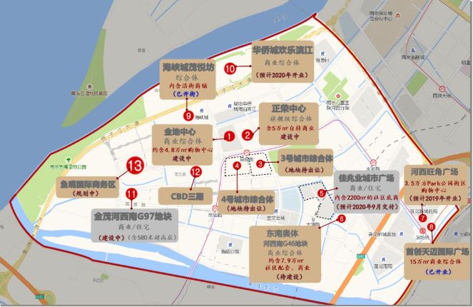 3,两家新住宅:鱼嘴金茂悦,华润负责d,f,g住宅地块