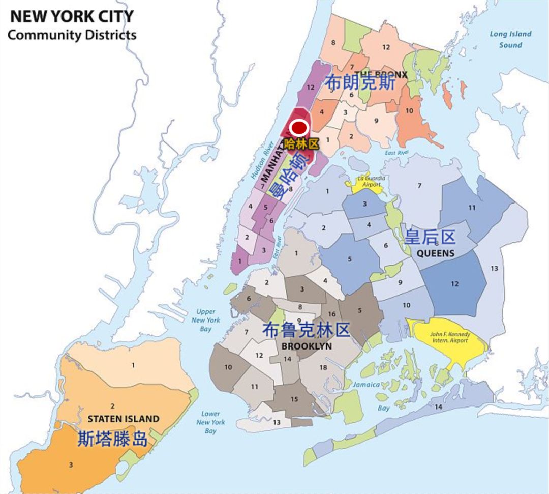曼哈顿地理位置图片